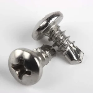 DIN 7504 N Phillips pan head self-drilling screws, head and drill-point views