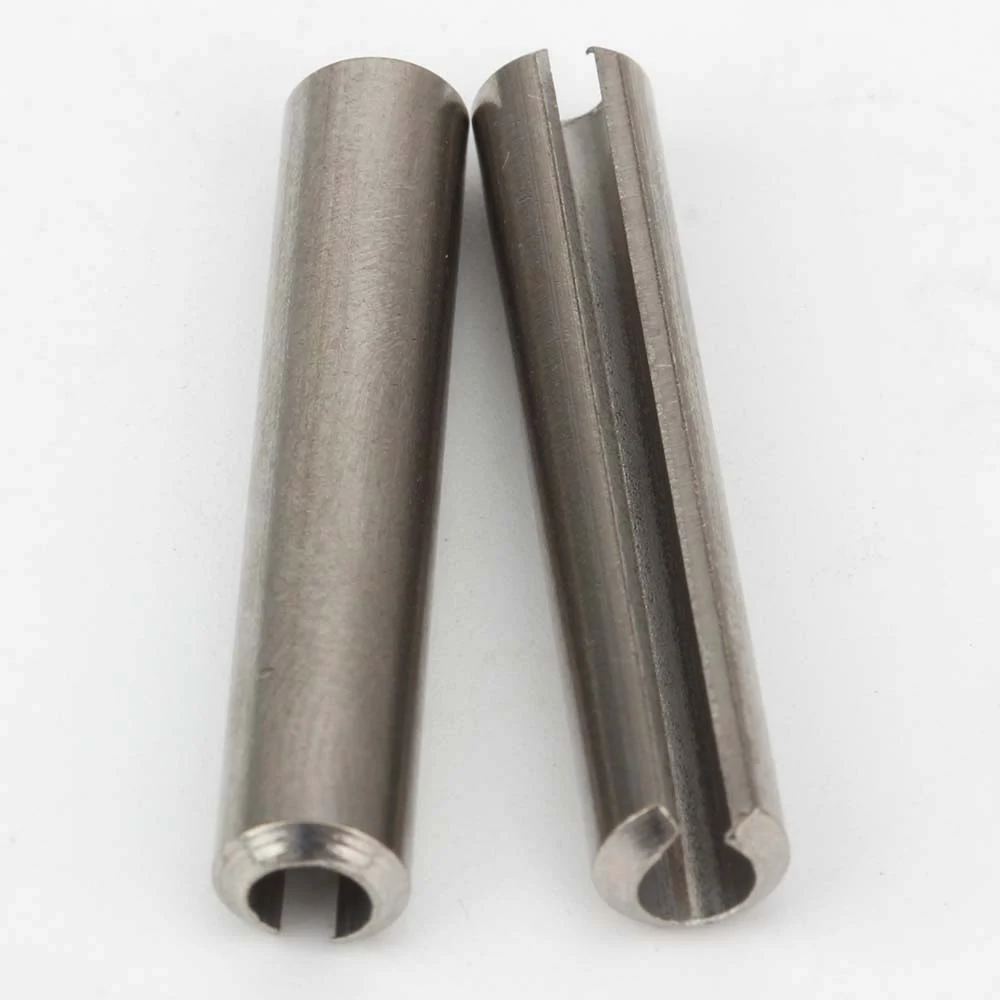 GB 879 slotted spring pins showing the longitudinal slot and chamfered ends