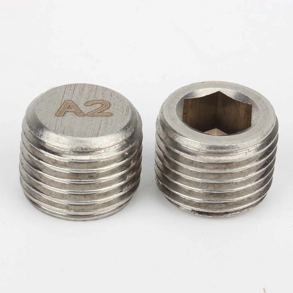 DIN 906 hexagon socket pipe plug - A2-marked sample, view 1