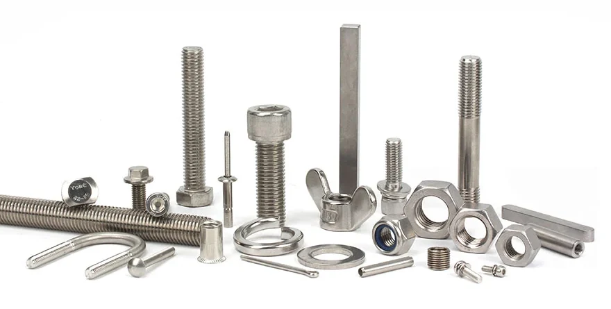 Tongming fastener range with bolts, screws, nuts, washers, threaded rods, rivets and pins