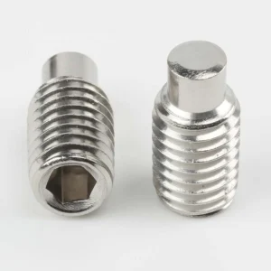 DIN 915 dog point set screws showing the hex socket and cylindrical point
