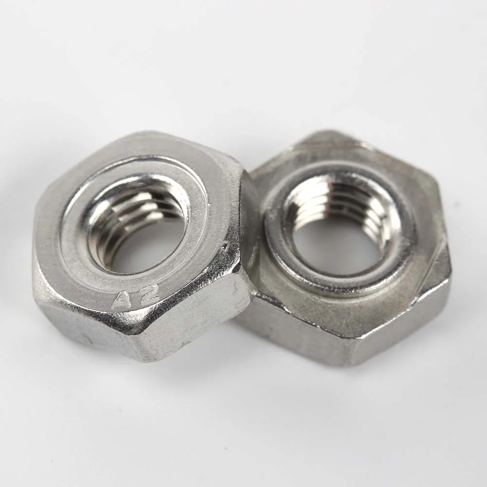 DIN 929 hexagon weld nuts shown from both sides