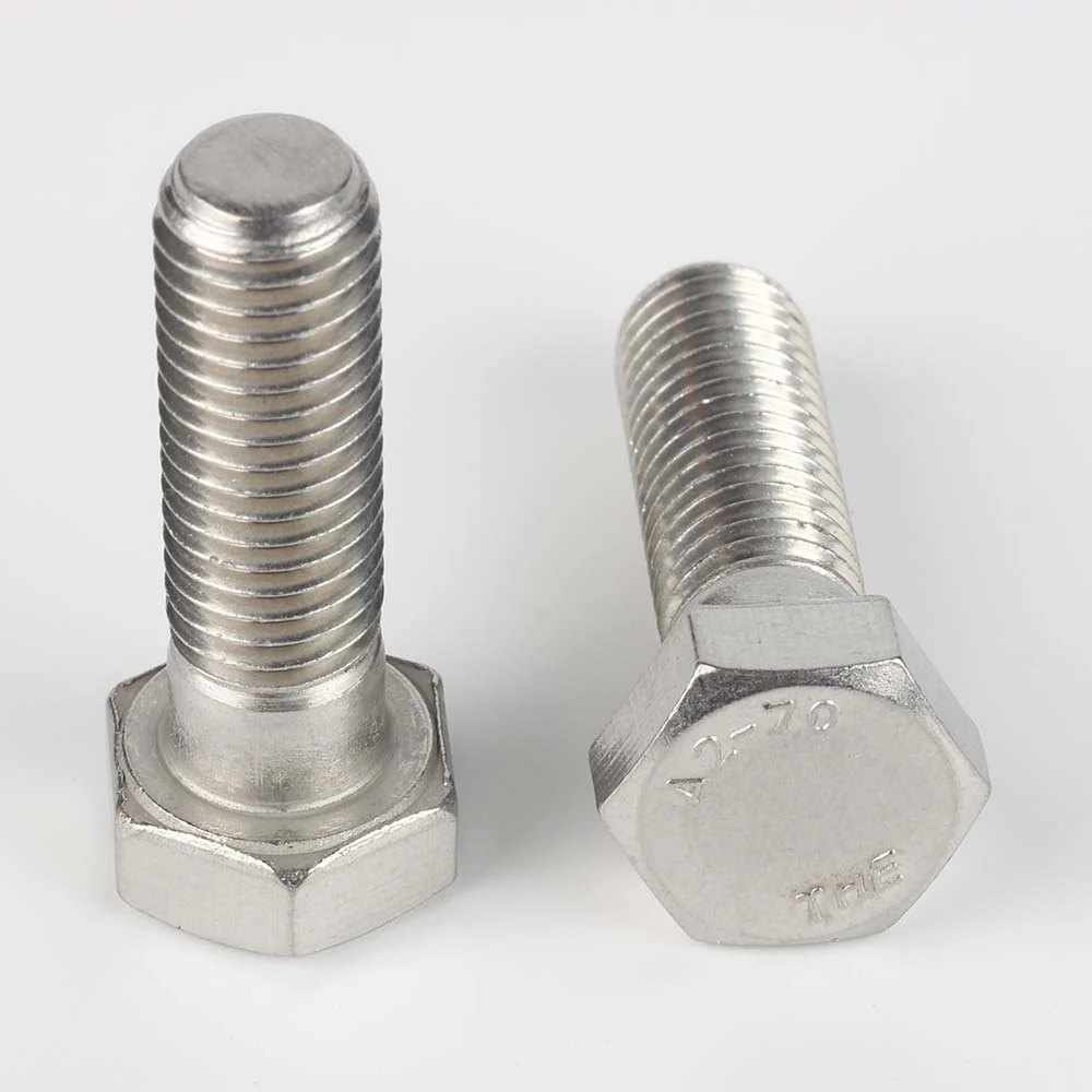THE DIN 931 stainless steel partial-thread hex bolts with A2-70 head marking