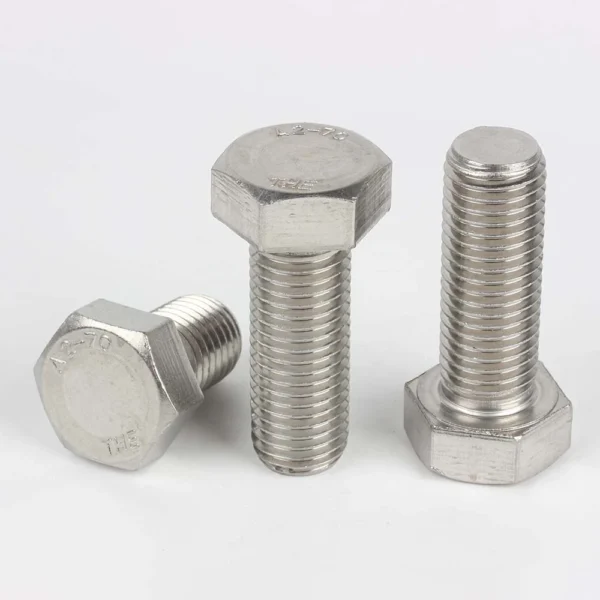 THE DIN 933 full-thread stainless steel hex bolts with A2-70 head marking