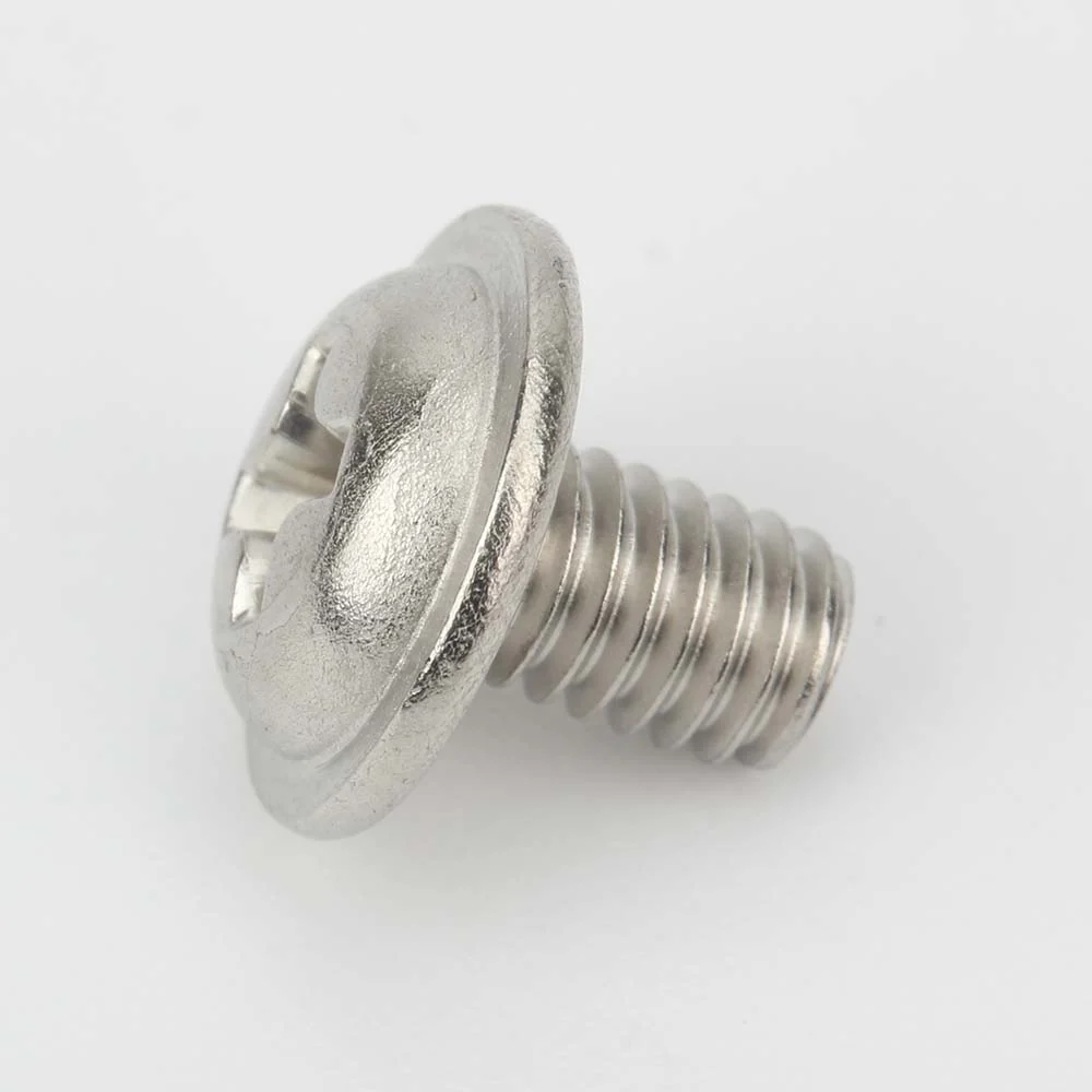 Side view of a DIN 967 screw showing the integral head collar and threaded shank