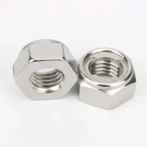 Domestic DIN 980 M pattern all-metal lock nuts shown from both sides