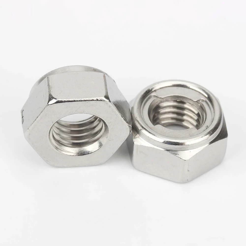 Domestic DIN 980 M pattern all-metal lock nuts shown from both sides